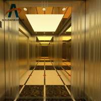 Factory Gold design Metal texture Villa home elevator lifts with small display panel